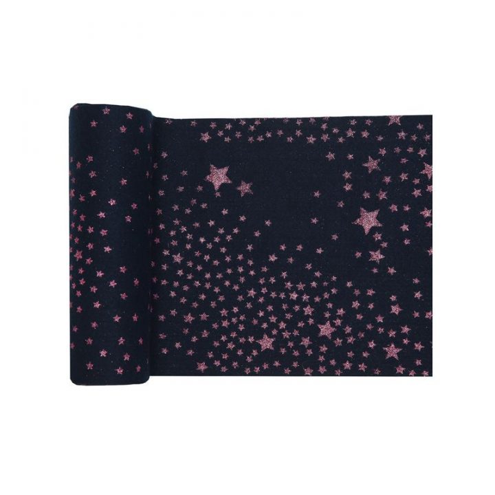 Chemin De Table Pluie D'Étoiles Pailletés Bleu Et Violet concernant Chemin De Table Violet