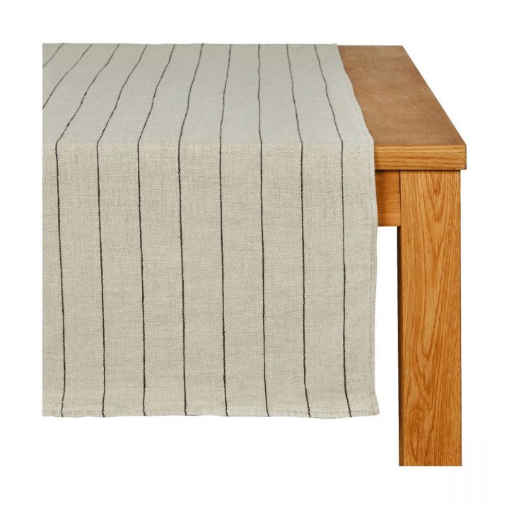 Chemin De Table Rayé En Lin Beige 50X145Cm – Alinéa (Avec dedans Chemin De Table Beige