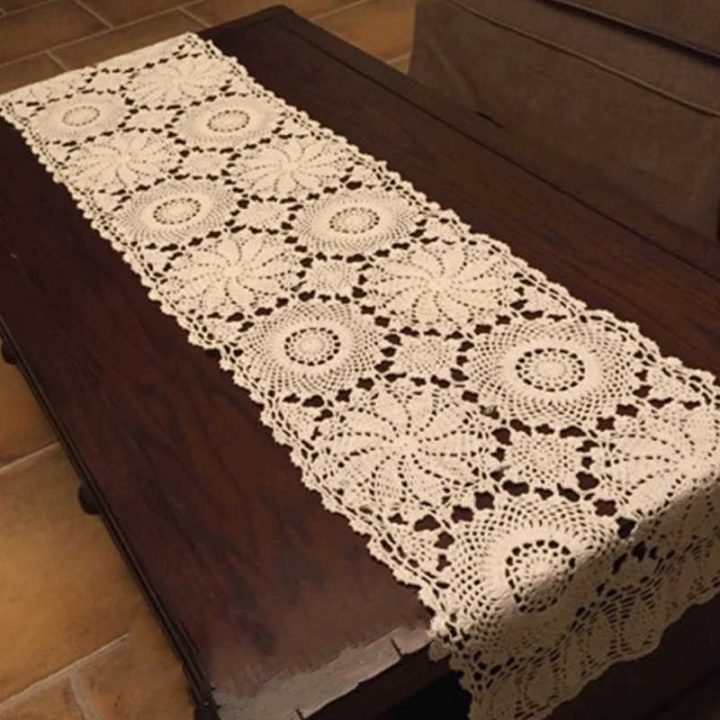 Chemin De Table Rectangulaire Au Crochet | Runner Collection tout Chemin De Table Au Crochet
