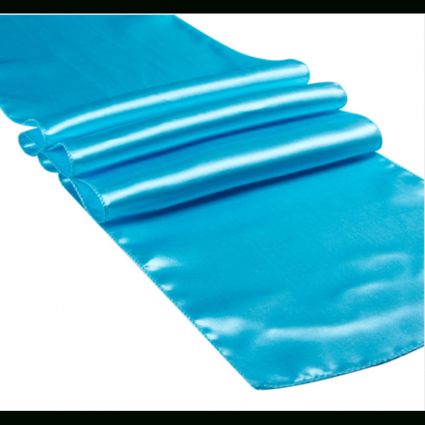 Chemin De Table Satin 274 X 30 Cm – Bleu Turquoise X 10 pour Chemin De Table Bleu Turquoise