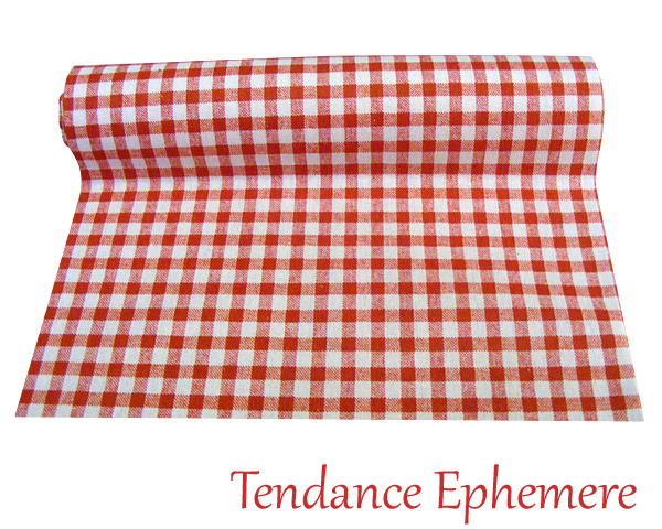 Chemin De Table Vichy Rouge – Lin – Tendance Ephemere – 7.65€ intérieur Chemin De Table Intissé Rouge