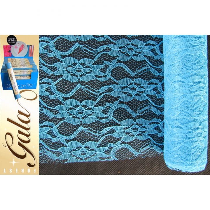 Chemin Dentelle Turquoise 5 M avec Chemin De Table Foot