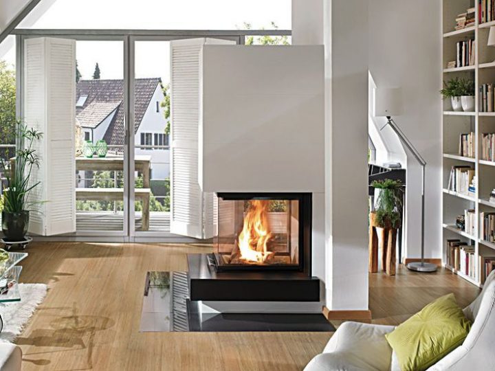 Cheminée À Bois / À 3 Faces / À Foyer Fermé avec Cheminée Double Foyer