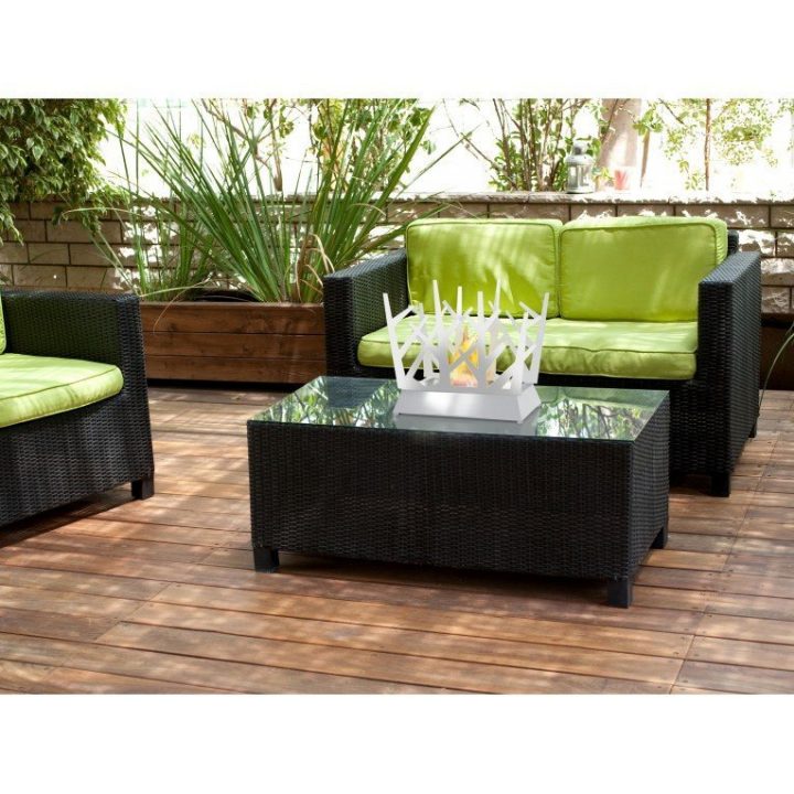 Cheminée Bio Éthanol De Table Ultra Design Blanche dedans Cheminée Bio Ethanol Design