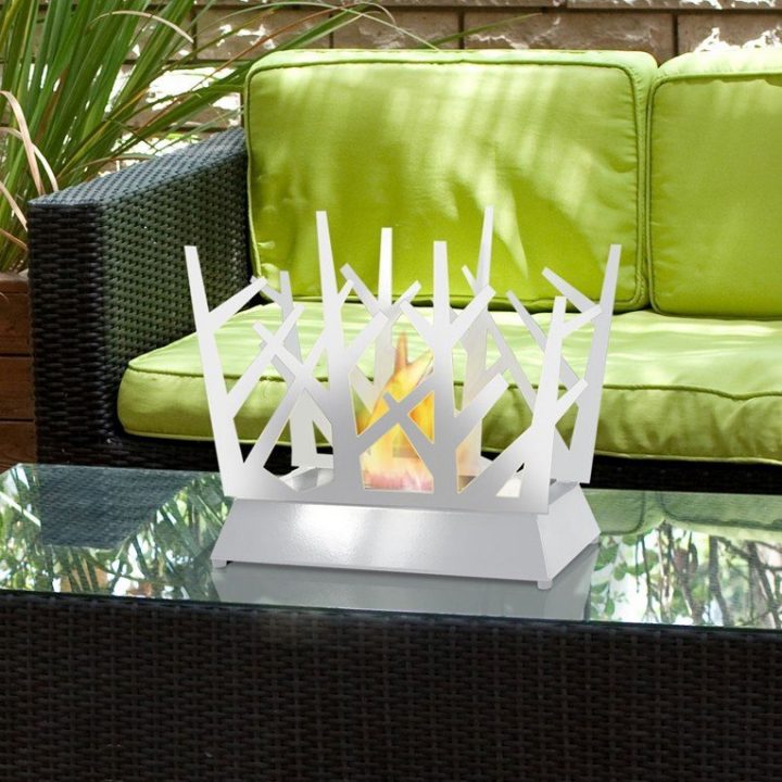 Cheminée Bio Éthanol De Table Ultra Design Blanche dedans Cheminée Bio Ethanol Design