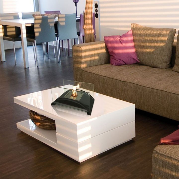Cheminée Bio Éthanol De Table Ultra Design Blanche pour Cheminée Bio Ethanol Design