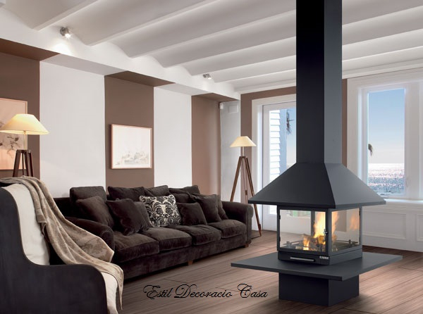 Cheminée Centrale 25 Équipée D'Un Foyer Fermé Avec 4 serapportantà Cheminée Centrale Prix