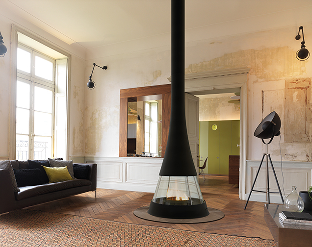 Cheminée Centrale Design À Bois Linea 914 | Jc Bordelet intérieur Cheminée Bordelet