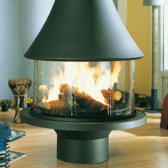 Cheminée Circulaire À Foyer Vitré | Marina 993 Centrale tout Cheminée Bordelet