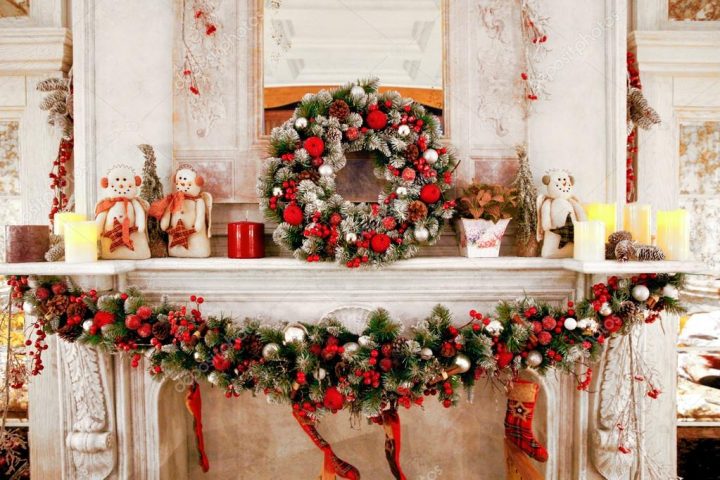 Cheminée De Décoration De Noël — Photographie Ozina pour Cheminée De Noel