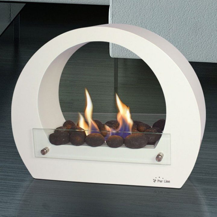 Cheminée De Sol Saturn Blanche, Une Cheminée Design serapportantà Cheminée Bio Ethanol Design