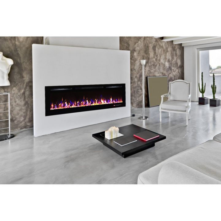 Cheminée Électrique 182Cm Encastrable Kamin Black Nice 72 encequiconcerne Chemine Electrique