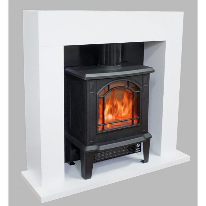 Cheminée Électrique – À Poser Avec Tubage Oslo – 900 Ou intérieur Chemine Electrique