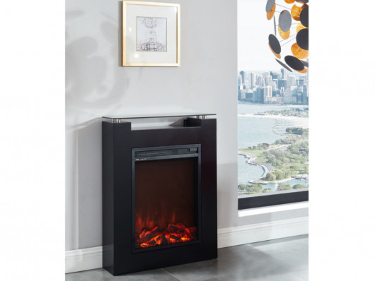 Cheminée Électrique À Poser Sotara -L68Xp17Xh87.5Cm – Noire destiné Cheminée Électrique À Poser
