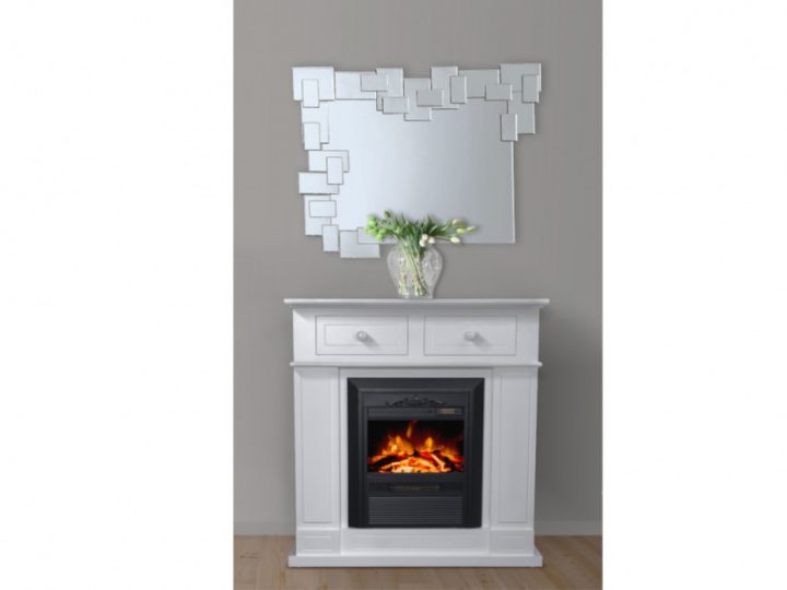 Cheminée Électrique Avec Manteau Stromboli – A Poser -Blanc à Cheminée Électrique À Poser