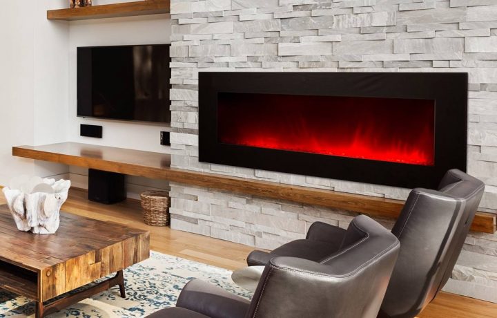 Cheminée Électrique Encastrable Murale Volcano 3Xl Cheminarte pour Cheminée Electrique Murale