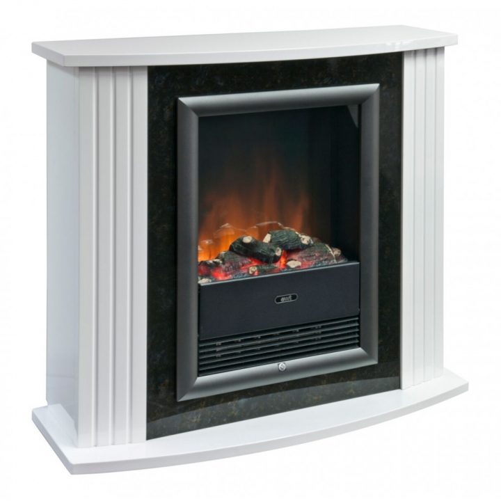 Cheminée Électrique Et Décorative – 1000W/2000W – Blanc pour Cheminée Decorative