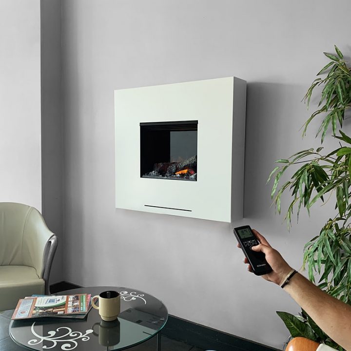 Cheminée Électrique Vapeur Murale Chauffante À Accrocher destiné Cheminée Electrique Murale