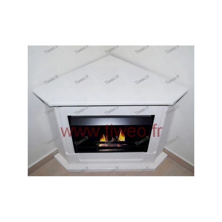 Cheminée Éthanol D'Angle, Cheminé Angle Couleur Blanche à Cheminée Electrique Pas Cher