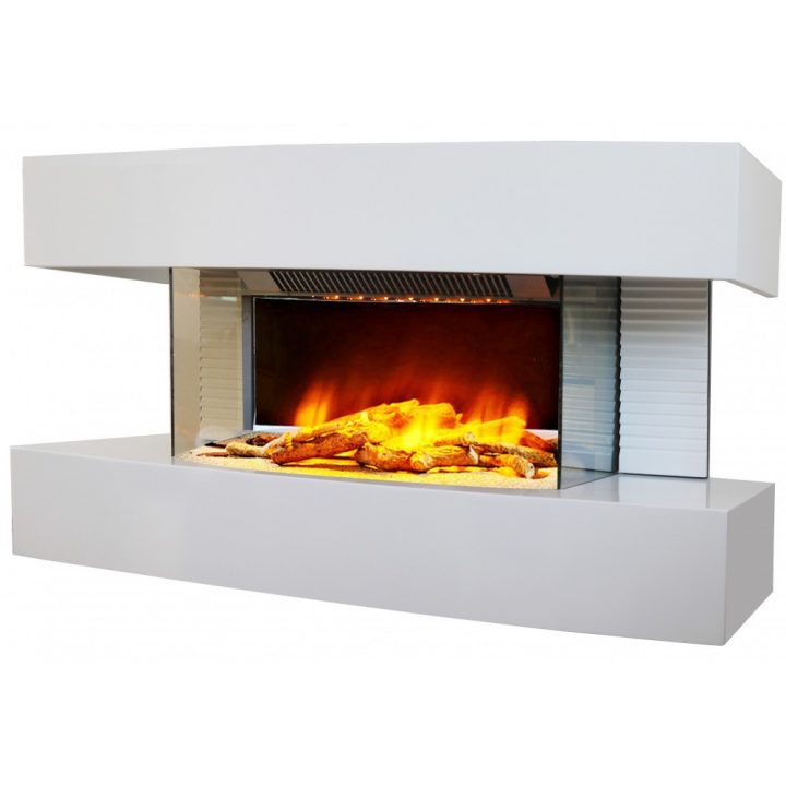 Cheminée Lounge Medium – Flamme 3D – Noire Ou Blanche intérieur Cheminée Electrique Pas Cher