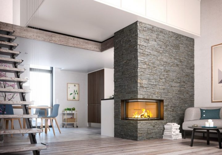Cheminée Moderne Centrale Ou D’angle Pour Réchauffer L concernant Cheminée Bois Moderne