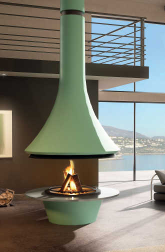 Cheminée Murale Design Suspendue À Bois Lea 998 | Jc Bordelet tout Cheminée Bordelet