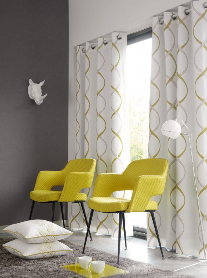 Collection Miami. Joyeuse, Audacieuse, Insolite, Design intérieur Rideau Gris Noir