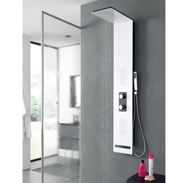 Colonne De Douche En Aluminium Blanc, Un Design Moderne À serapportantà Colonne De Douche Design Pas Cher