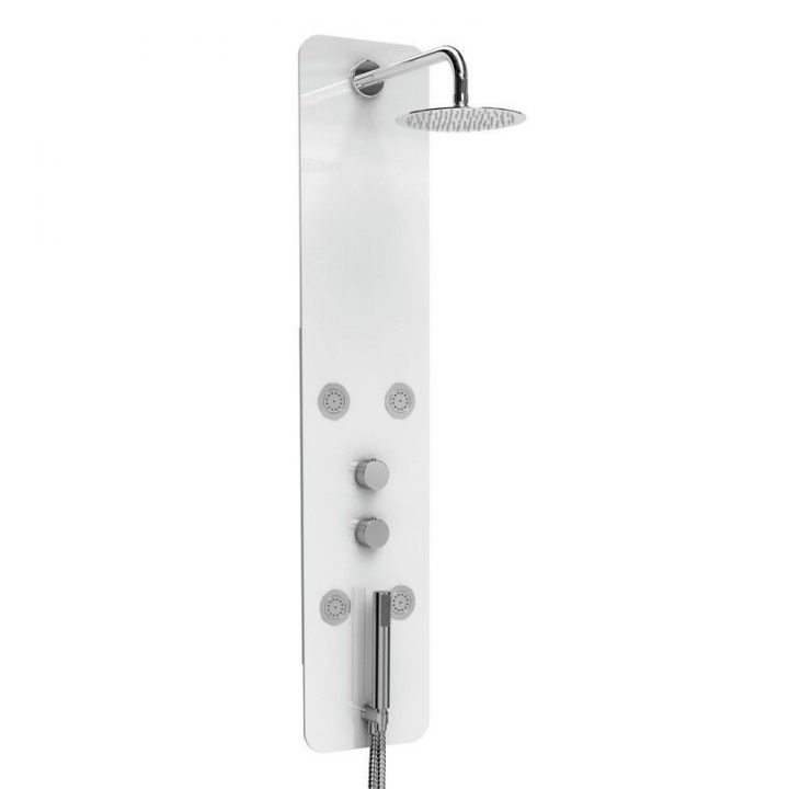 Colonne De Douche Hydromassage Futura – Blanc | Colonne De pour Colonne De Douche En Verre