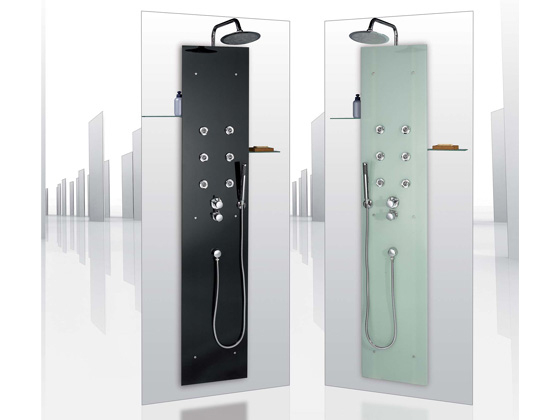 Colonne De Douche Hydromassante "Aquaglass" Verre Dépoli tout Colonne De Douche En Verre