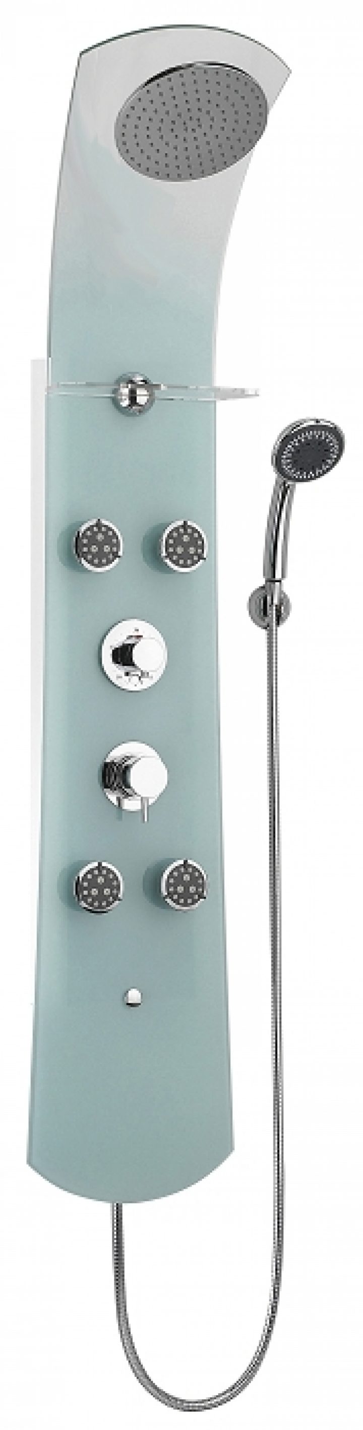 Colonne De Douche Hydromassante Nautilus Verre Vert serapportantà Colonne De Douche En Verre