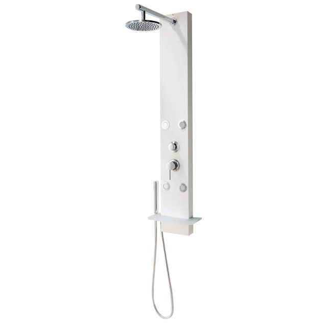 Colonne De Douche Hydromassante Serio Blanche Prix avec Colonne De Douche Blanche Design