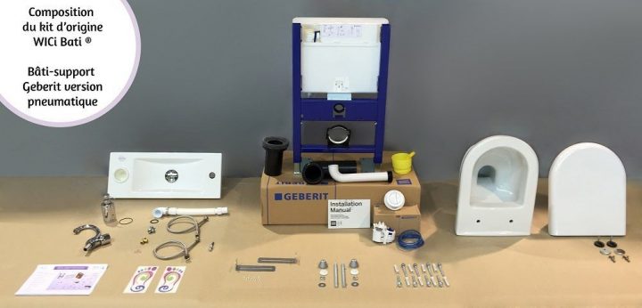 Composition Kit Wc Suspendu Avec Lave-Mains Wici Next dedans Toilette Suspendu Pas Cher