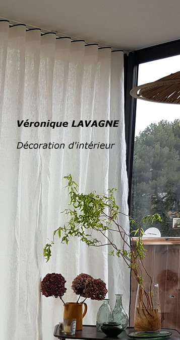 Confection De Rideaux En Lin Finition Bourdon Noir à Rideaux Bateau Confection