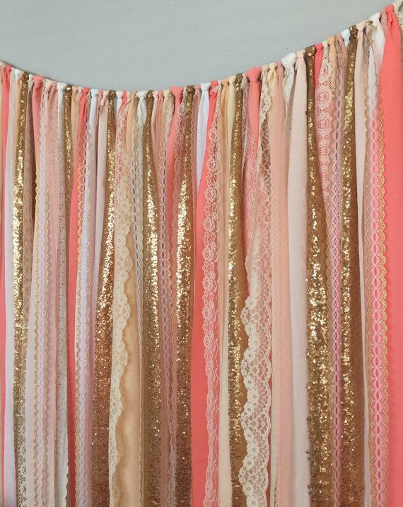 Corail Pêche & Gold Sparkle Sequin Guirlande Rideau De concernant Rideaux Couleur Corail Corail Pêche & Gold Sparkle Sequin Guirlande Rideau De concernant Rideaux Couleur Corail