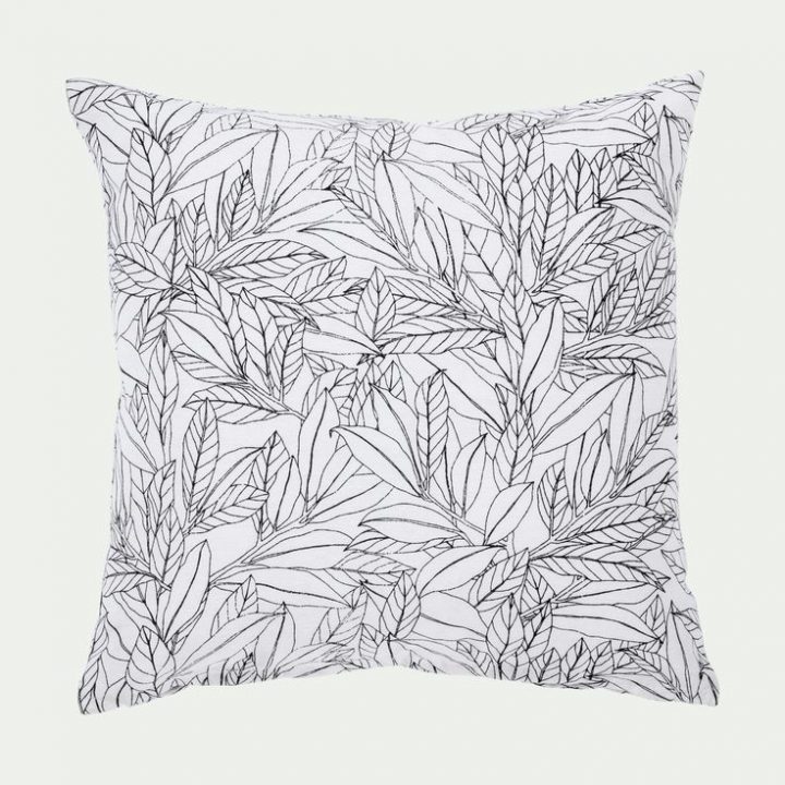 Coussin À Motif Laurier Blanc Et Noir 40X40Cm – Alinéa destiné Rideaux Alinea