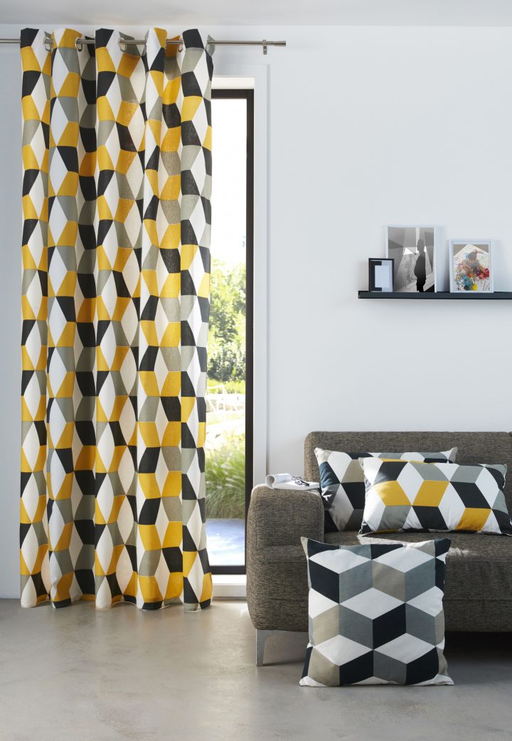 Coussin Bernau 3D Gris 50 X 50 Cm | Déco Jaune Et Gris pour Rideau Occultant Jaune Moutarde Coussin Bernau 3D Gris 50 X 50 Cm | Déco Jaune Et Gris pour Rideau Occultant Jaune Moutarde