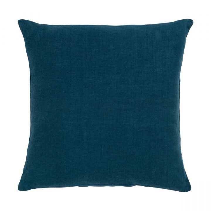 Coussin En Lin Lavé Bleu Figuerolles 45X45Cm – Alinéa avec Rideaux Alinea