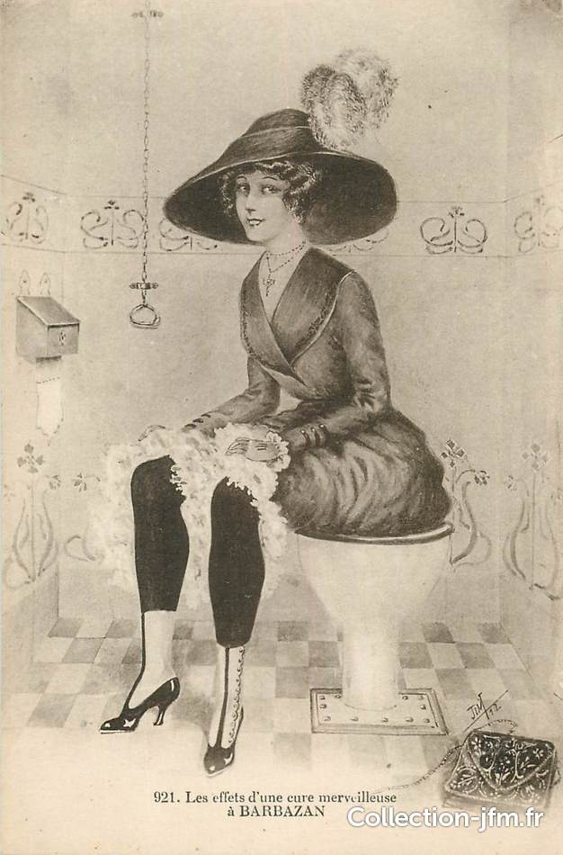 Cpa Scatologie "Femme Aux Toilettes" / France 31 Barbazan intérieur Femmes Aux Toilettes