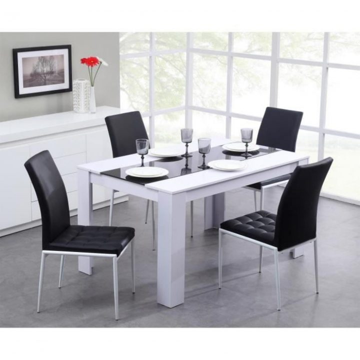 Damia Table À Manger 140X90Cm Noir Et Blanc – Achat/Vente tout Meuble De Salle A Manger Pas Cher