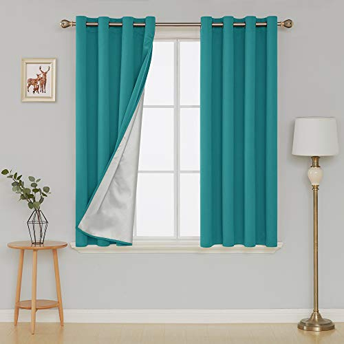 Deconovo Lot De 2 Rideaux Salon Occultants Rideaux Isolant serapportantà Rideaux Occultants Turquoise