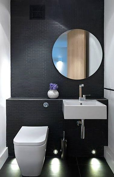 Décoration Wc Carrelage Noir Wc Suspendu Lave-Main Blanc tout Toilette Noir Suspendu