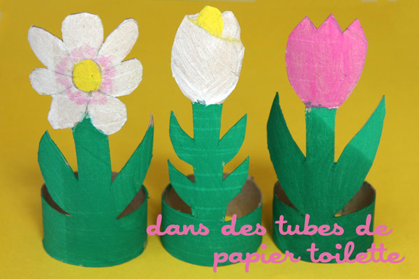 Des Fleurs Dans Des Tubes De Papier Toilette – Cabane À Idées pour Fleur En Papier Toilette