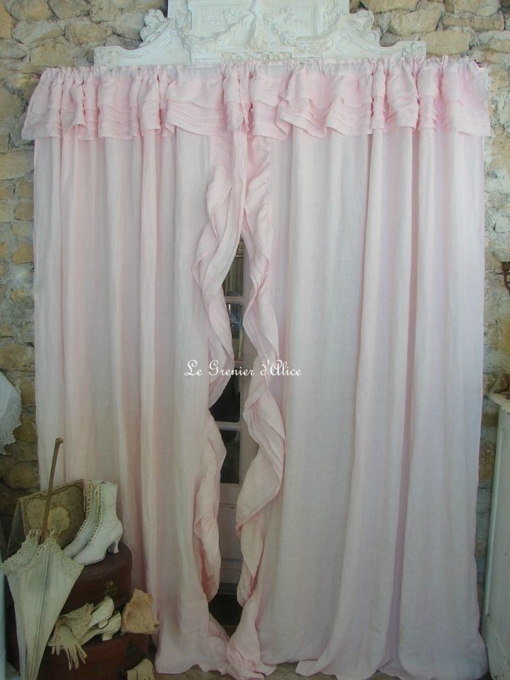 Des Rideaux Shabby Chic Lin Stone Washed Rose Poudré | Le pour Rideau Occultant Rose Poudré Des Rideaux Shabby Chic Lin Stone Washed Rose Poudré | Le pour Rideau Occultant Rose Poudré