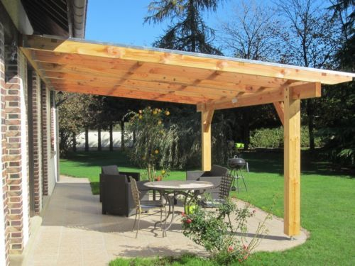 Détails Sur Pergola Murale Bois 6.06 X 4.00 M & Couverture intérieur Rideau Plastique Transparent Pour Terrasse