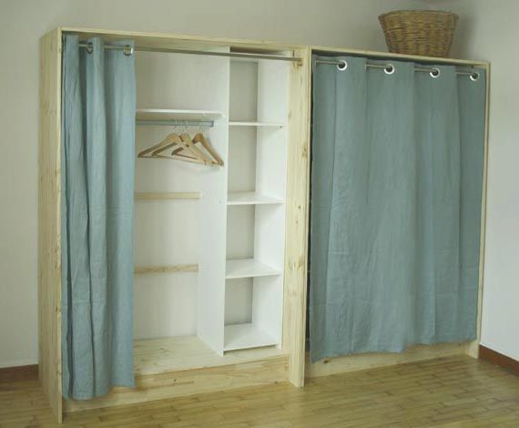 Diy : Dressing Bois Et Lin | Dressing Fait Maison pour Rideau Pour Cacher Dressing Diy : Dressing Bois Et Lin | Dressing Fait Maison pour Rideau Pour Cacher Dressing