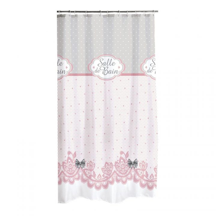 Douceur D'Intérieur Rideau De Douche – Rose Clair | Brandalley tout Rideau Gris Et Rose