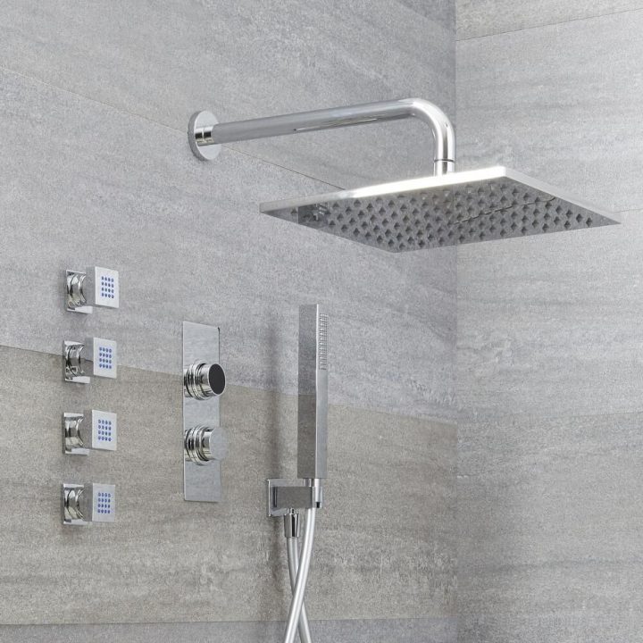 Douche Digitale Thermostatique 3 Fonctions – Pommeau serapportantà Ventouse Pommeau De Douche