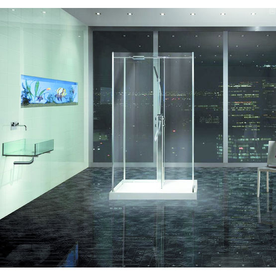 Douche En Îlot Entièrement Vitrée Et Sans Porte | Walk-In dedans Modele De Douche Sans Porte