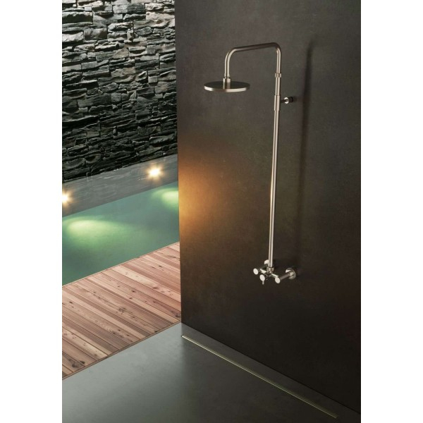 Douche Extérieure En Inox W53 Avec Mitigeur De Fontealta serapportantà Colonne De Douche Inox